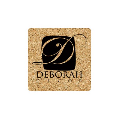 4" Econo Cork Square Coaster