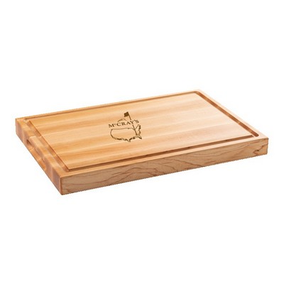 Maple Cutting Board with Juice Groove and Carved Handles in Side of Board 17"x11-1/2"x1-1/2"