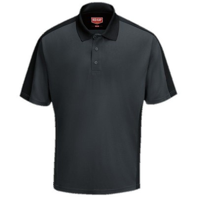 Red Kap™ Men's Performance Knit® Two-Tone Polo - Charcoal Gray/Black