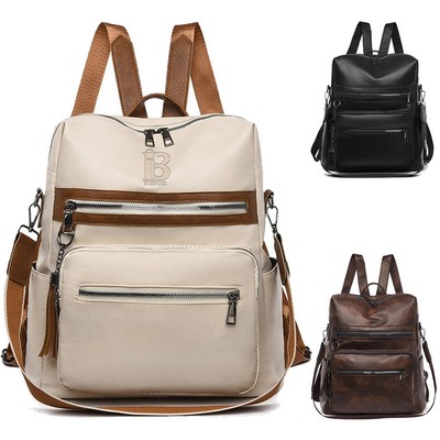 Womens Purse PU Leather Large Travel Backpack