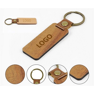 Vintage Wood Hotel Keychain