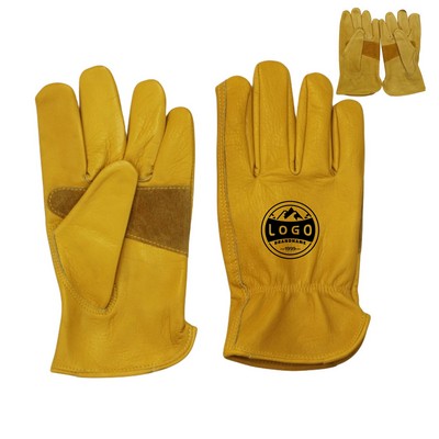 MOQ100 BC Yellow Leather Truck Driver Work Gloves