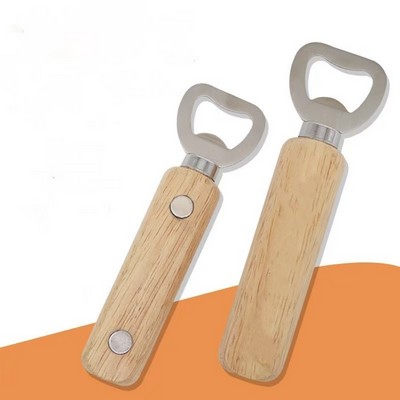 Wooden Refrigerator Magnet Bottle Opener