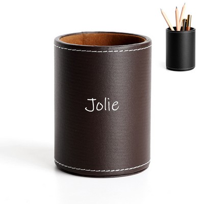 Leather Round Pen Holder