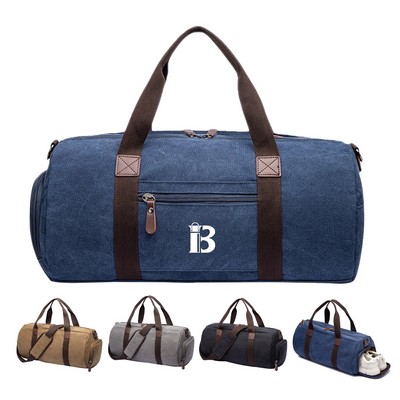 Oxford Large Capacity Duffel Bag With Shoe Compartment