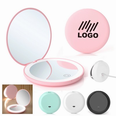 Led Rechargeable Light Round Mirror