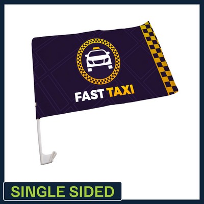 Single Sided Economic Car Flag w/ 17.7" Pole