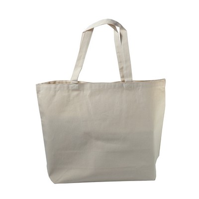 Jumbo canvas tote with canvas handles