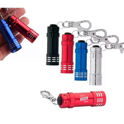 Mini Aluminum LED Flashlight With Lobster Clip