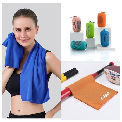 Soft Breathable Chilly Towel Ice Microfiber Towel Neck Cool Towel ( Size: 90 x 30cm )