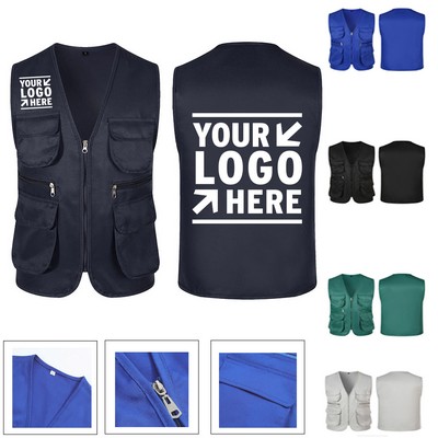 160gsm Polyester Vest with 4 Zipper Pocket