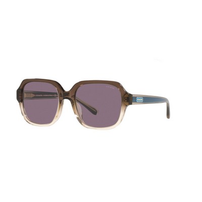 53 Mm Coach® Women's Brown/Violet Purple Sunglasses