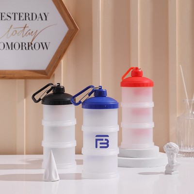 3-layer Protein Powder Storage Containers w/ Carabiner