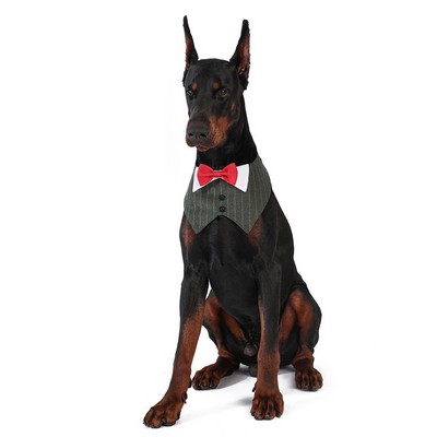 Fashionable Dog British Style Suit Collar Drool Scarf