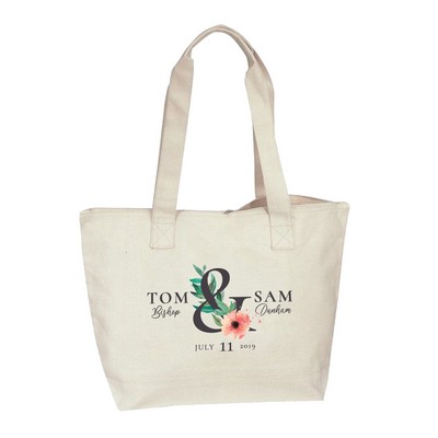 13 oz. Cotton Canvas Zippered Tote Bag