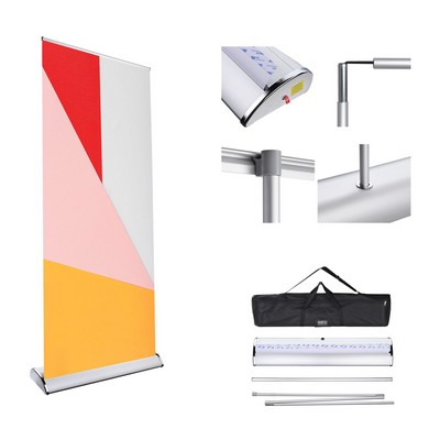 Upgraded Retractable Banner Stand with Custom Printed 33" x 79" Display