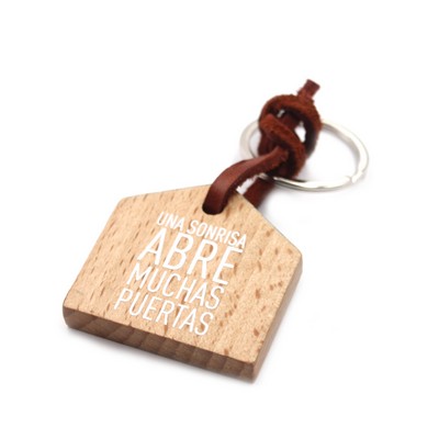 Wooden New Home Keyring