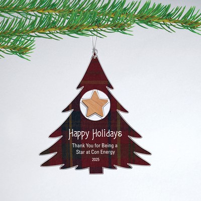 Acrylic Christmas Tree Ornament with Alder Accent