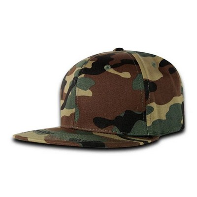 Decky Woodland Camo Retro Fitted Flat Bill Cap