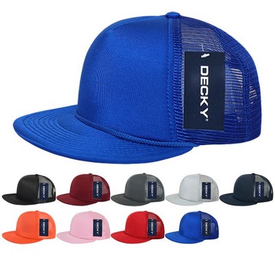 Decky Blank Solid Color Foam Trucker Hat w/Flat Bill