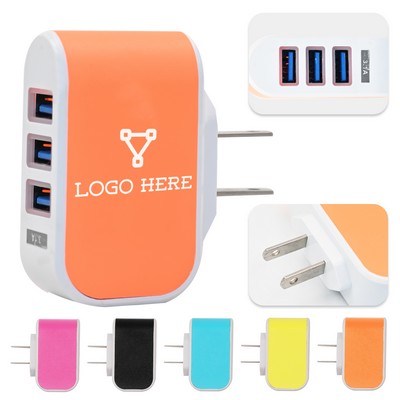 3 Port USB Wall Charger Block