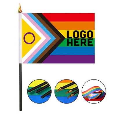 New Intersex Progressive Pride Stick Flag