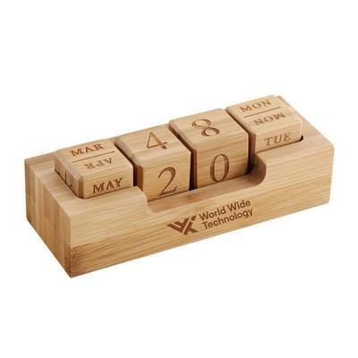 Wooden Perpetual Block Calendar for Desk