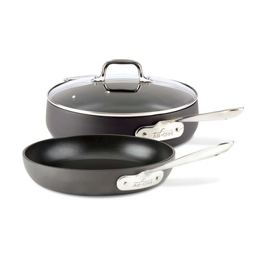 All-Clad Ha1 Non-Stick Hard Anodized 3-Piece Cookware Set