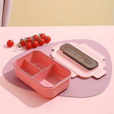 Simple Microwaveable Three Compartments Lunch Box