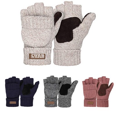 Thermal Insulation Fingerless Texting Wool Gloves