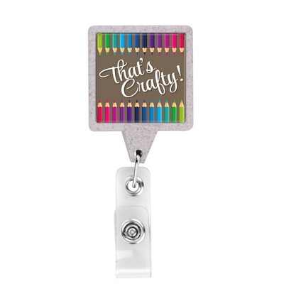 Wheat Straw JUMBO Square Retractable Badge Reel