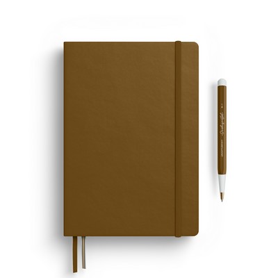 A5 Medium Softcover Notebook - Spice Brown, Plain Pages