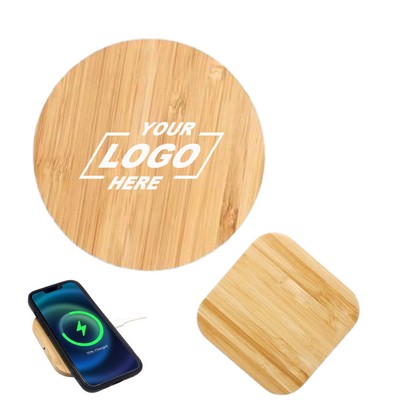 Fast Charging 15W Bamboo Wireless Phone Charger