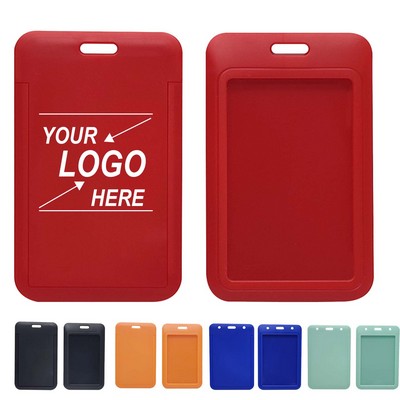 Durable Hard Plastic Vertical ID Card Holder