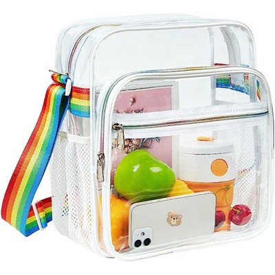 ClearPass Clear Crossbody Bag w/ Rainbow Belt