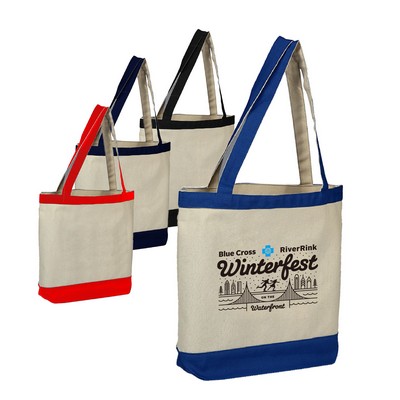 12 oz. Cotton Canvas Color Accent Tote Bag