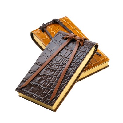 Hand Tied Flip Pad - Crocodile Embossed Leather