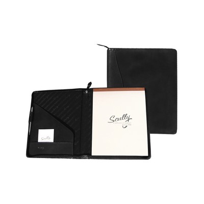 Nappa Leather Letter Size Padfolio w/Zippered Closure