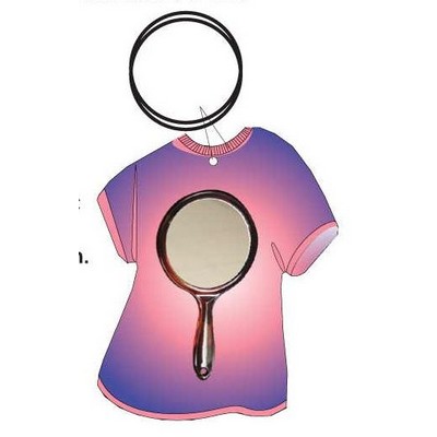 Mirror T-Shirt Keychain w/Mirror Back (4 Square Inch)