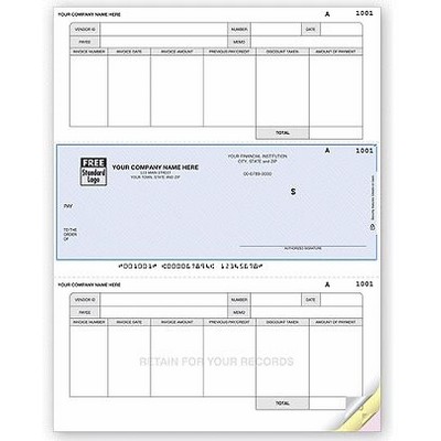 Laser OCR Accounts Payable Check w/Stub (1 Part)