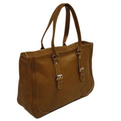 Shoulder Buckle Tote Bag w/Padded Laptop Pocket