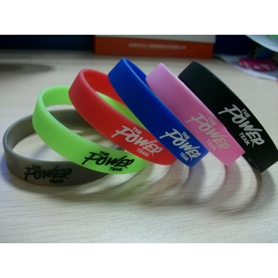 1/2" Solid Color Wristband w/Silkscreened Imprint