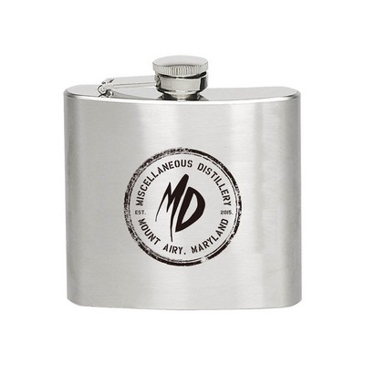 5 oz. Stainless steel captive-top pocket flask.