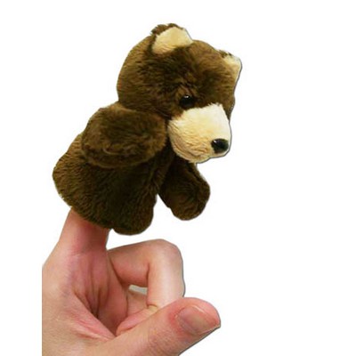 Custom Plush Brown Bear Finger Puppet