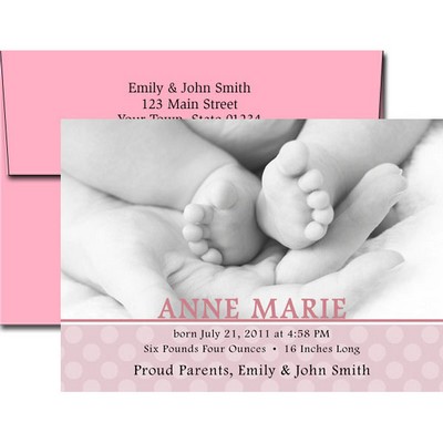 Birth Announcements w/Imprinted Envelopes (5"x7")