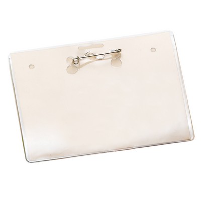 Small Horizontal Vinyl Pouch W/ Pin - 3 3/8"X4 3/16"