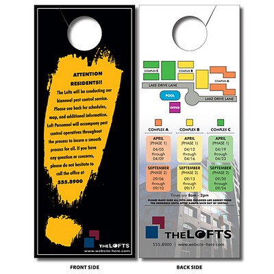 Door Hanger - 4x10 UV-Coated (1S) Extra-Thick with Slit - 14 pt.