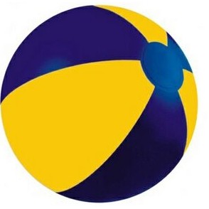 Blue/ Yellow 16" Inflatable Two Alternating Color Beach Ball