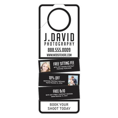 Plastic Door Hanger - 3x8 UV-Coated (1S) with 4 Tear-Off Coupons - 10 pt.