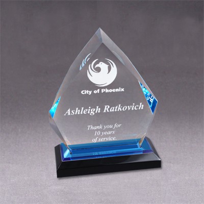 5"x6" Blue Acrylic Diamond Impress Award